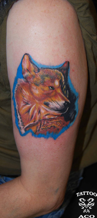 Wolf Tattoo in Color Wolf Tattoo in Color