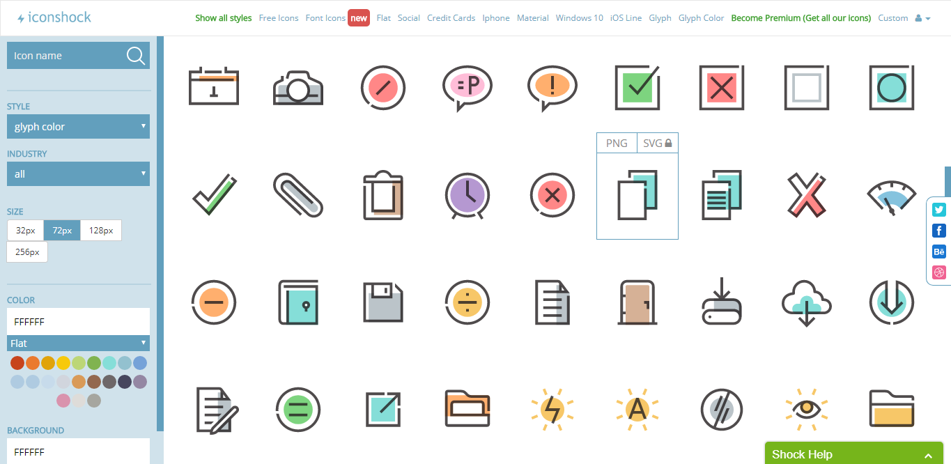 Iconshock 0萬icon免費圖庫 下載圖示前還可自己改設計 Shoppingdesign