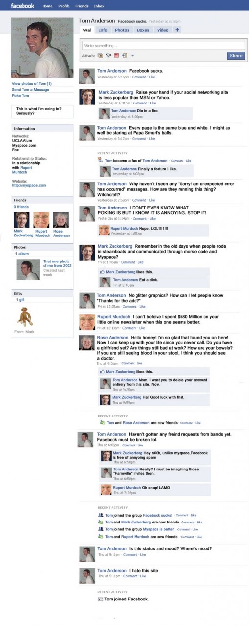 Tom Anderson Myspace VS Mark Zuckerberg Facebook?