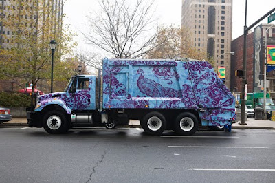 Peacock Garbage Art Truck