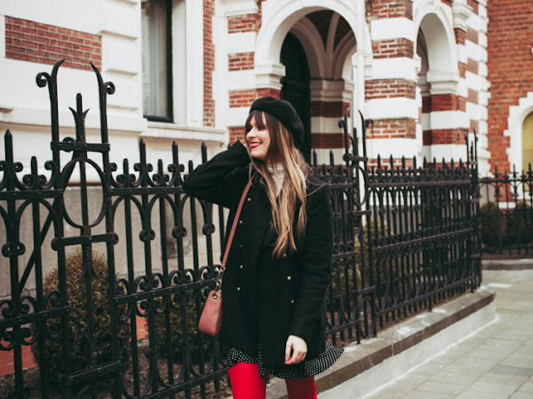 Outfit: red tights and boots