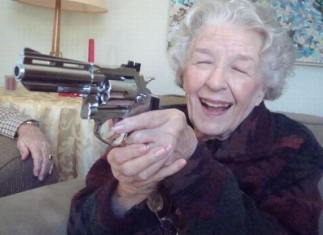 Amazing Grannies With Guns Funny Images Seen On wwwcoolpicturegalleryus