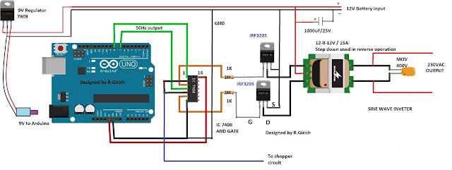   Simple Arduino Sine Wave Inverter Circuit