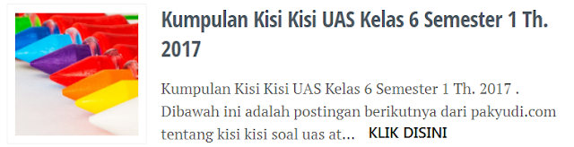  Kisi  Kisi  UAS  IPA  Kelas  6  KTSP Semester  1  2019 Yudi Setiawan