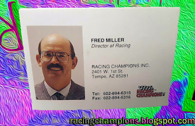 Fred Miller Waterbed Racing Champions Blue Max NASCAR 1/64 diecast blog Director of Racing