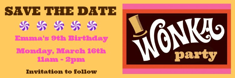 diy save the date willy wonka party