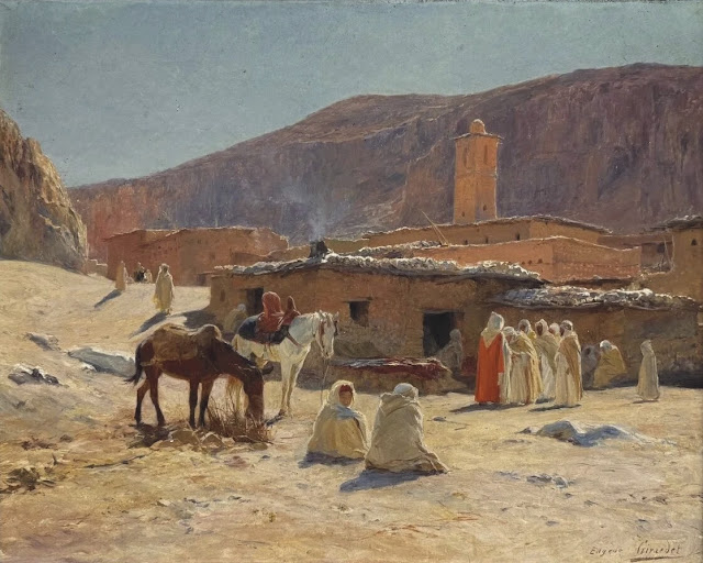 L’Arrivée du caïd au village de Maafa par Eugène Alexis Girardet
