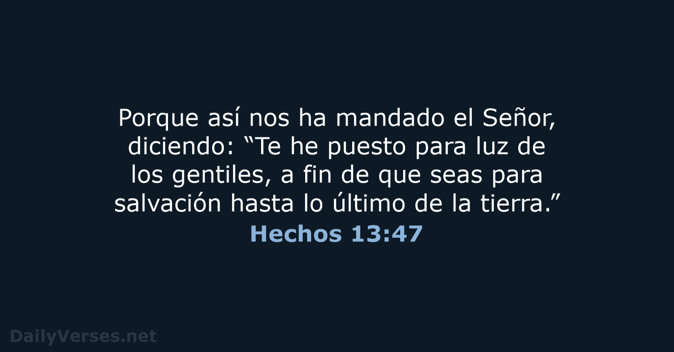 Evangelio hechos 13:47