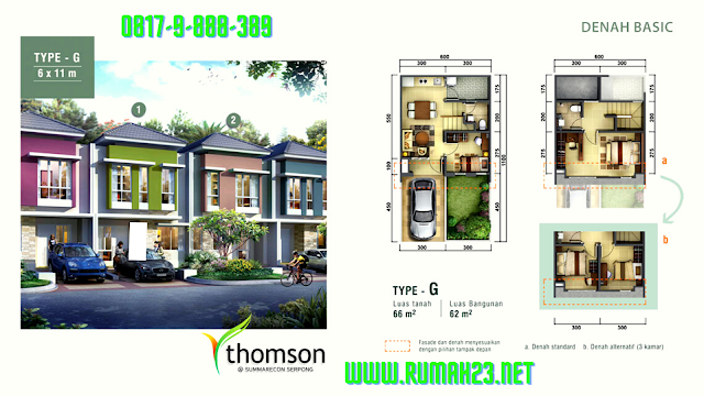 Thomson Residences Summarecon Serpong Rumah Dua Lantai ukuran 6X11