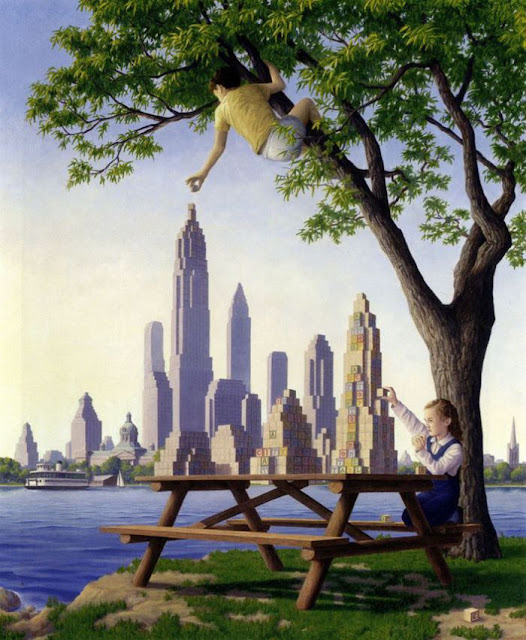 optical illusion paintings by Rob Gonsalvez