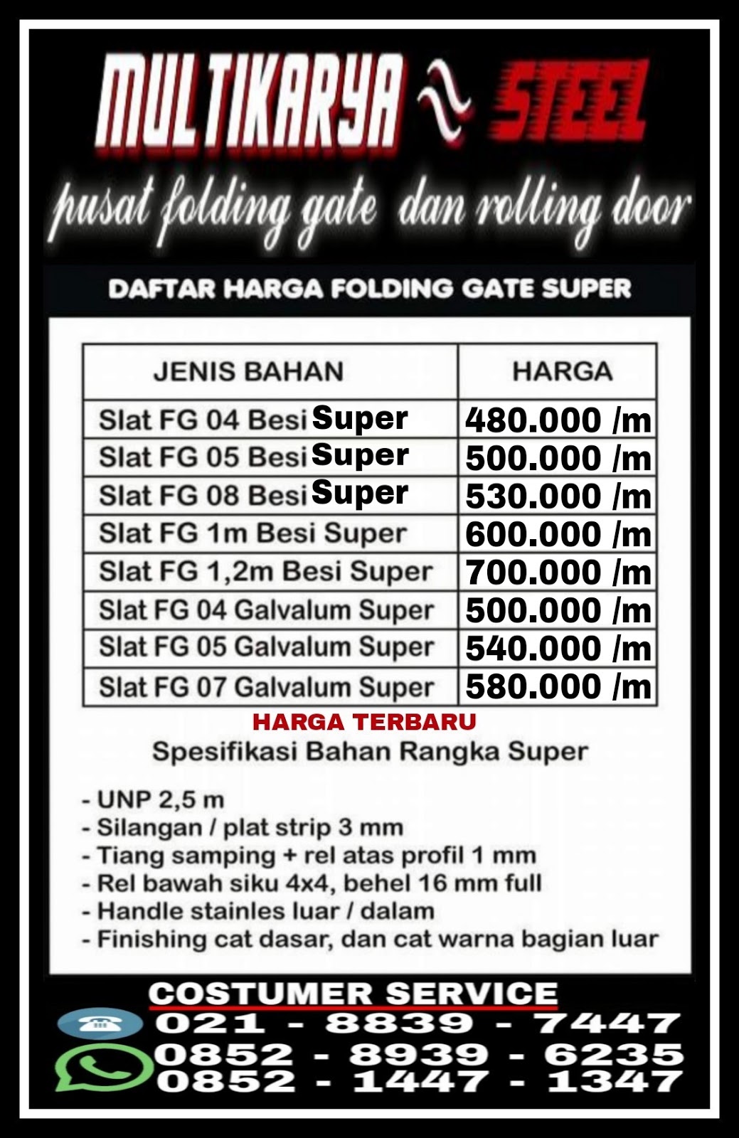 Daftar Harga Folding Gate Subang Murah ~ FOLDING GATE 