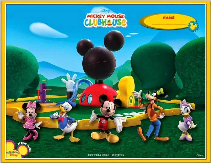 Disney Mickey Clubhouse Free Printable Invitations, Labels or Cards.