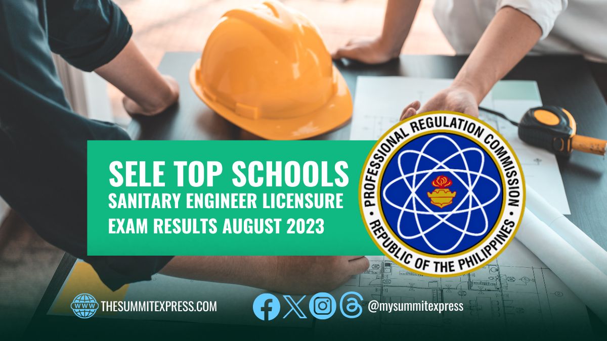 PERFORMANCE OF SCHOOLS: August 2023 Sanitary Engineer board exam results