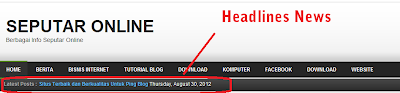 Cara membuat Headlines News Sederhana
