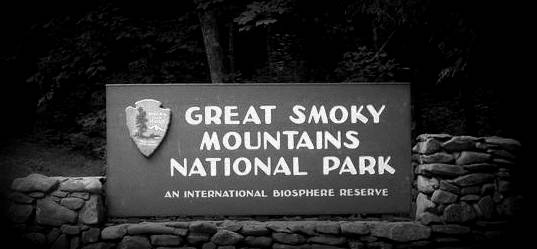 Sign for Great Smoky Mountains National Park