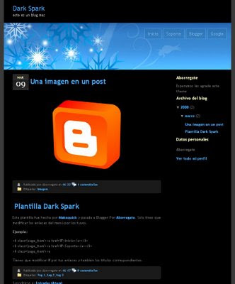 Dark Spark Blogger Template