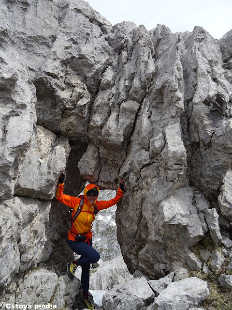 Zona de trepadas en el cordal del Camperón en Picos de Europa.