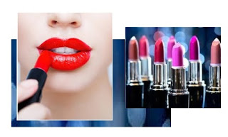 a girl wear a variety of lipstick 