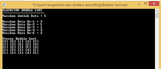 Contoh Program Bubble Sort C++