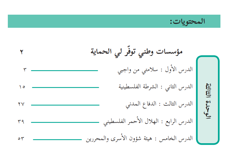 كتاب التنشئة الوطنية والاجتماعية للصف الثالث الفصل الثاني 2018 - 2019