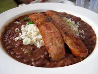 Andouille sausage and red beans and rice in New Orleans