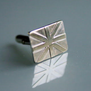 Solid silver union jack cufflinks