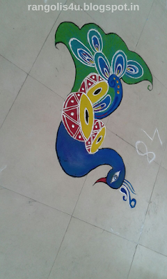 Attractive Peacock Rangolis