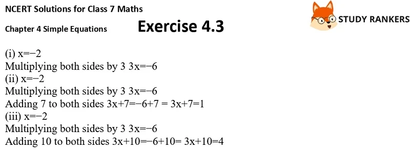 NCERT Solutions for Class 7 Maths Ch 4 Simple Equations Exercise 4.3 6