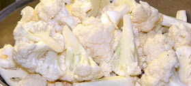 Cauliflower, cut into florets. Prepared and photographed by Susan Walter.
