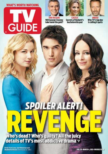 Madaleine Stowe Emily VanCamp Josh Bowman at Revenge Covers TV Guide