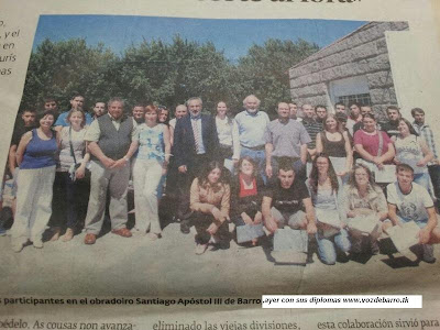 Tourís, Xunta de Galicia: "Que teñades moita sorte ahí fóra" no Obradoiro de Emprego Santiago Apóstol III de Barro.