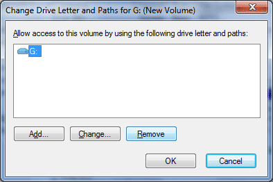 Remove drive letter