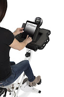 Built-in tablet holder with storage space underneath on FitDesk 3.0