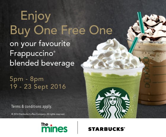 Starbucks Frappuccino Buy One Free One 5PM - 8PM 19 - 23 ...