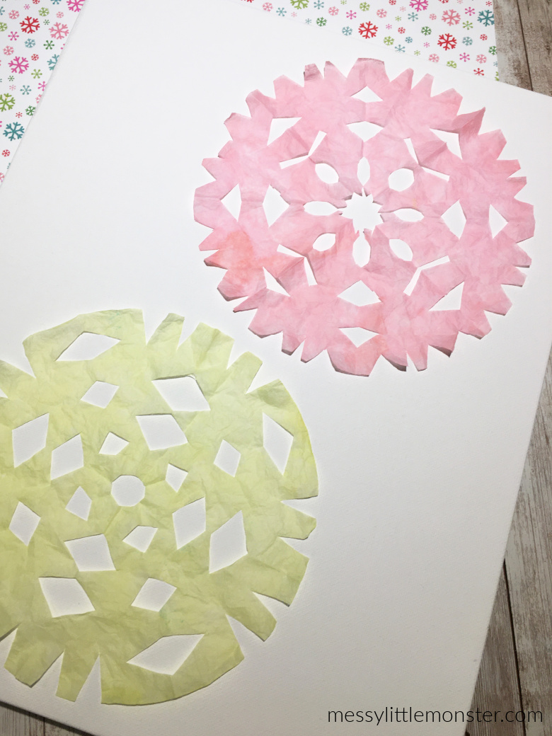 coffee filter snowflakes craft for kids