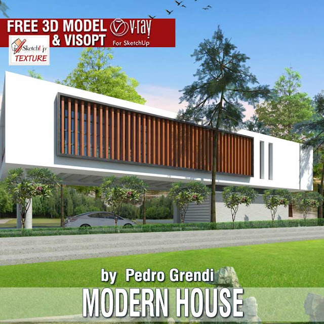 I promise everyone benefits from this model Free sketchup 3d model Modern House # 56 & Vray Visopt