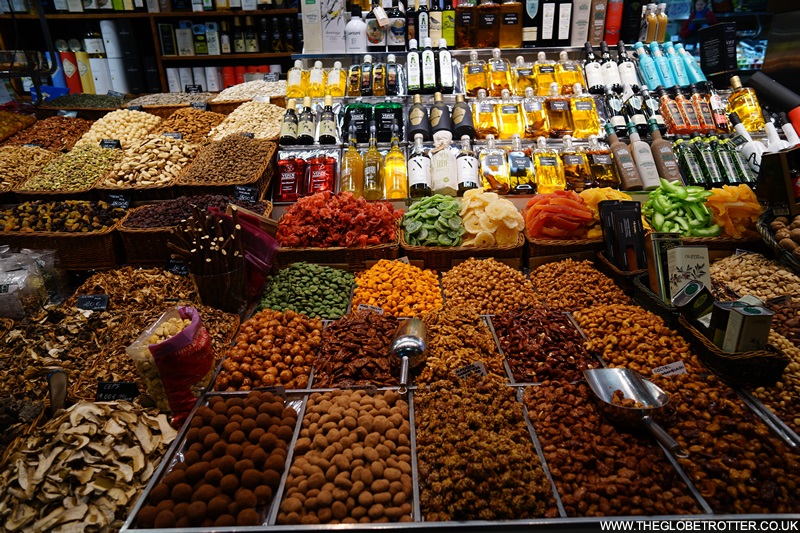 Stall at La Boqueria Market