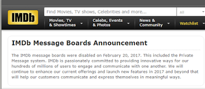 IMDB закрыла свой форум (discussion boards)