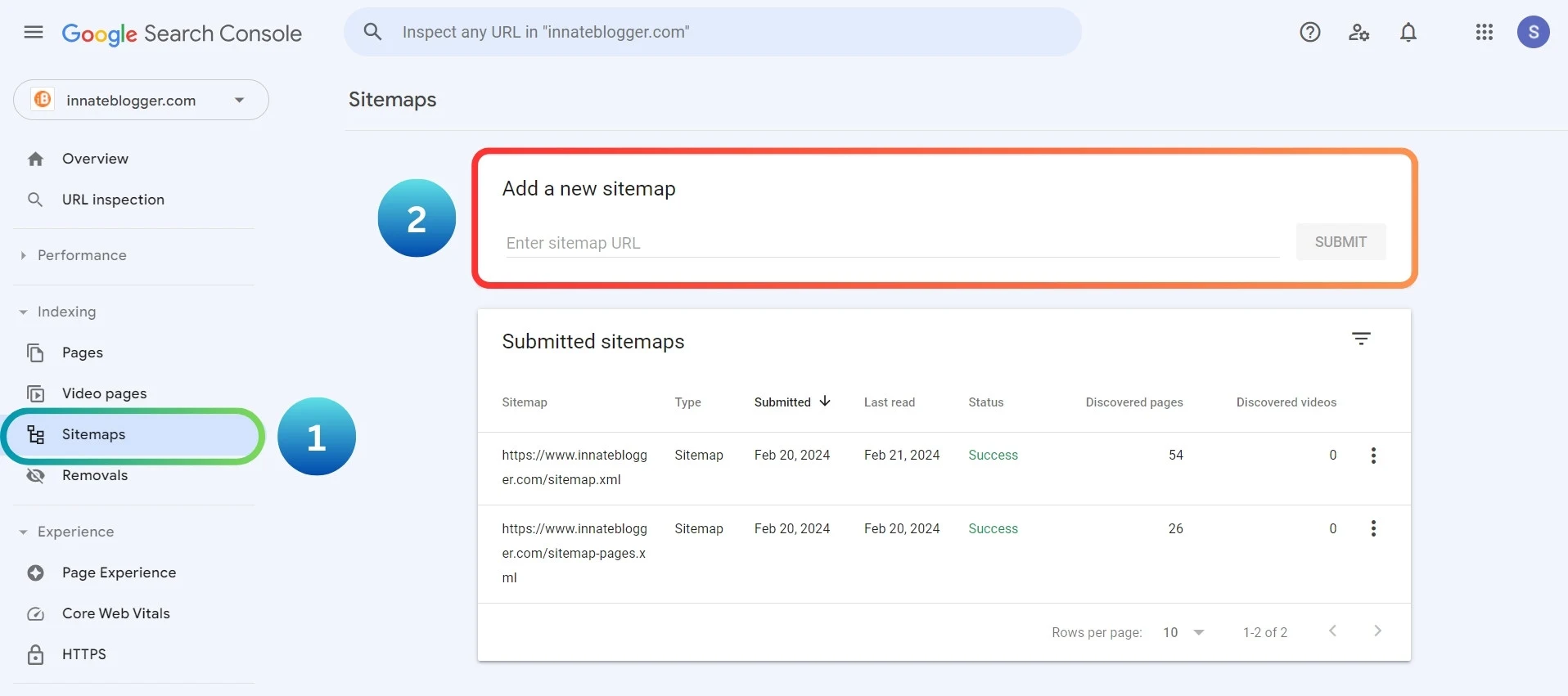 How to submit an XML sitemap in Google Search Console