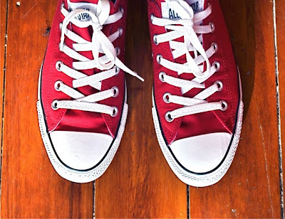 red converse shoes