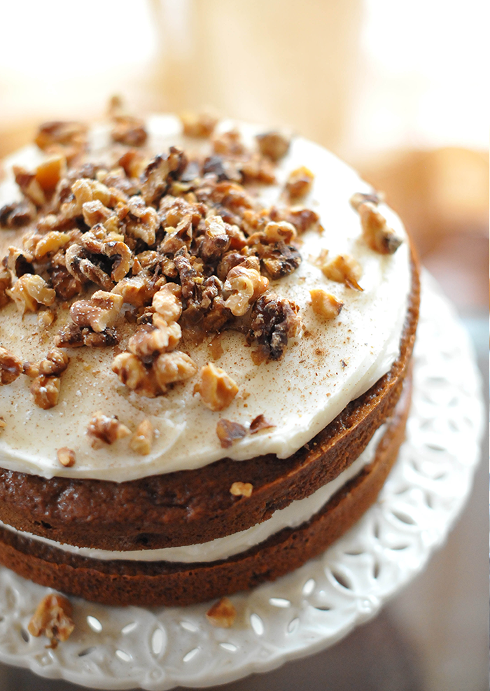 Walnut Spice Cake and Cream Cheese Frosting Recipe Autumn Pumpkin