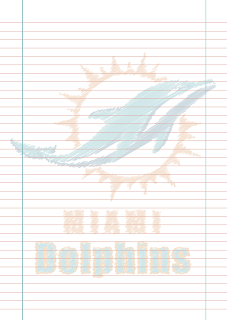 Papel Pautado do Miami Dolphins rabiscado PDF para imprimir na folha A4