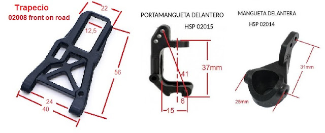 HSP parts dimensions