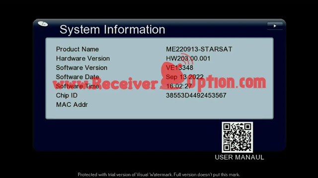STARSAT GX6605S U25 CA VE13348 NEW UPDATE 13 SEPTEMBER 2022