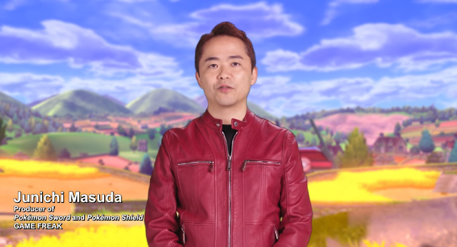 Junichi Masuda Pokémon Day Direct February 2019 Shield Sword red jacket GAME FREAK