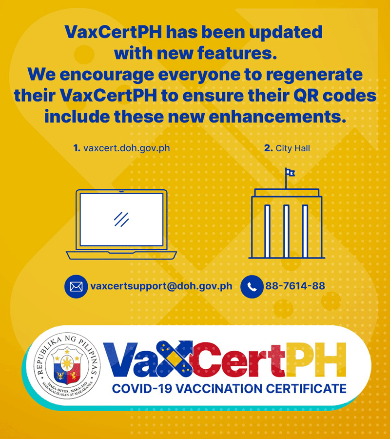 DOH: Fully-vaccinated individuals must generate new VaxCertPH due to updates!