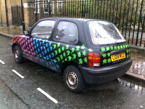 Space Invaders Take Over Art Car -Rear
