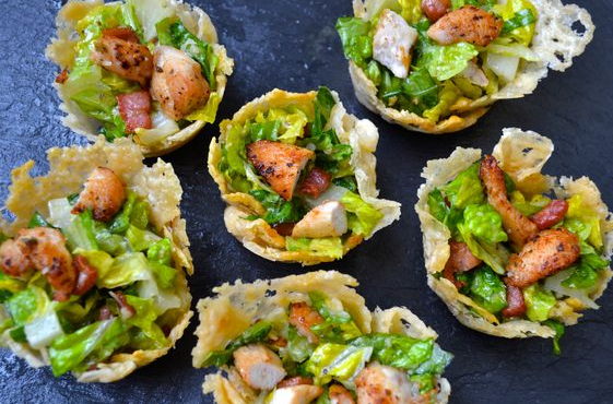 Caesar Salad Parmesan Cups