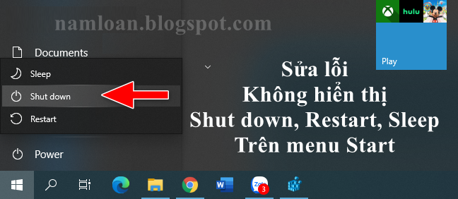 Sửa lỗi không hiện Shut down, Restart, Sleep từ Windows 10