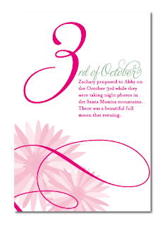 custom flourish daisy table number name design